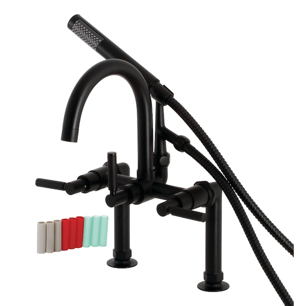 Aqua Vintage AE8100DKL 7-Inch Deck Mount Clawfoot Tub Faucet, Matte Black AE8100DKL - main